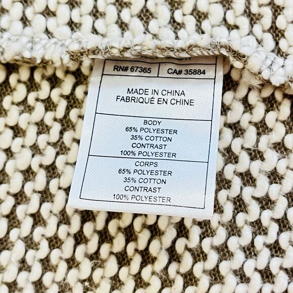 JACK NWT‎ Womens Large Tan Sweater Jacket Faux Fur Collar Open Front Pockets - Picture 4 of 8